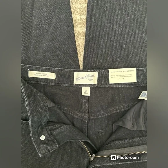 NWT Women's High-Rise Wide Leg Jeans Universal Thread Black 4 Cotton New Loose - Picture 8 of 16